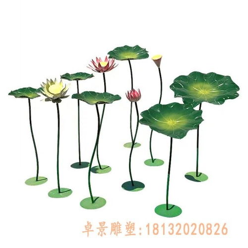 匠心獨(dú)韻 池塘荷花玻璃鋼雕塑的藝術(shù)魅力與黑龍江呋喃樹(shù)脂荷花雕塑訂制解析